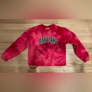 Champion Kids Red Tie-Dye Maryland Sweatshirt